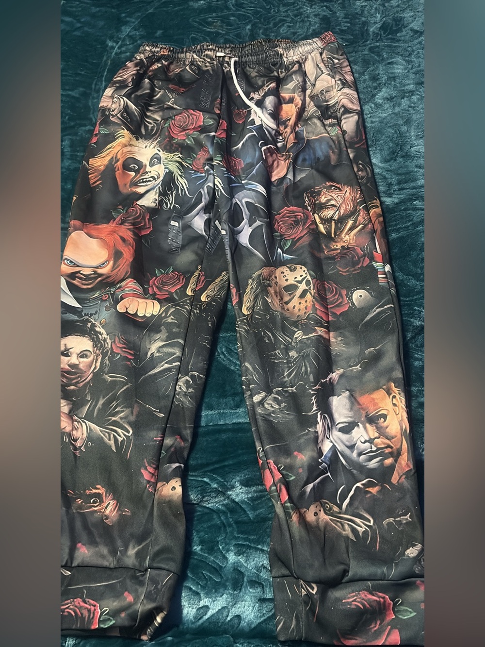 Men's Black Horror Character Print Jogging suite